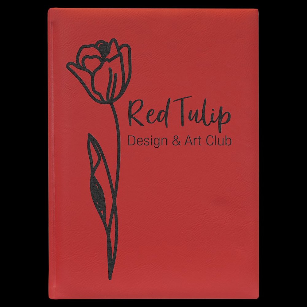 Red Personalized Leatherette Sketchbook